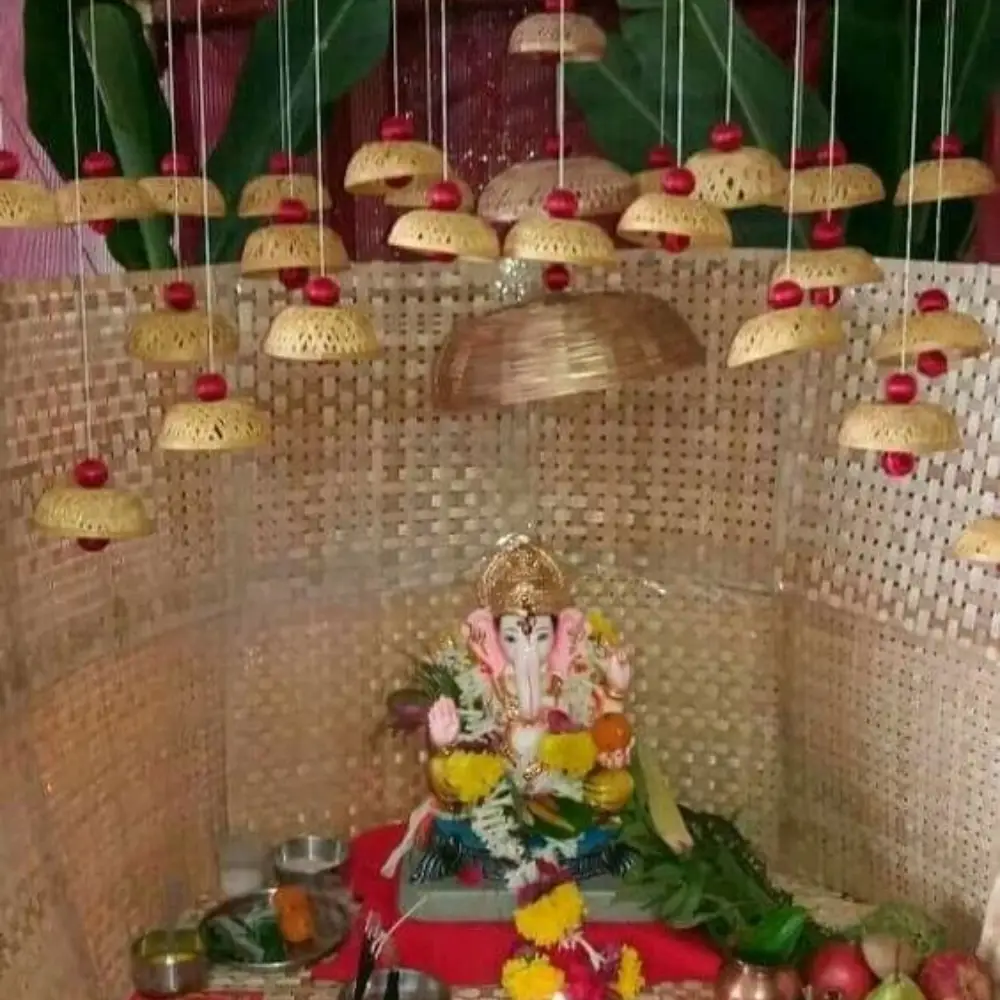 ganpati decoration ideas: Clay and Natural Elements