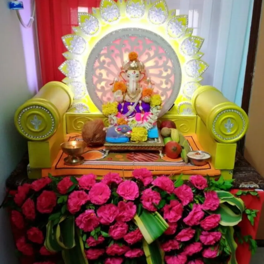 ganpati decoration ideas: Lotus Flower