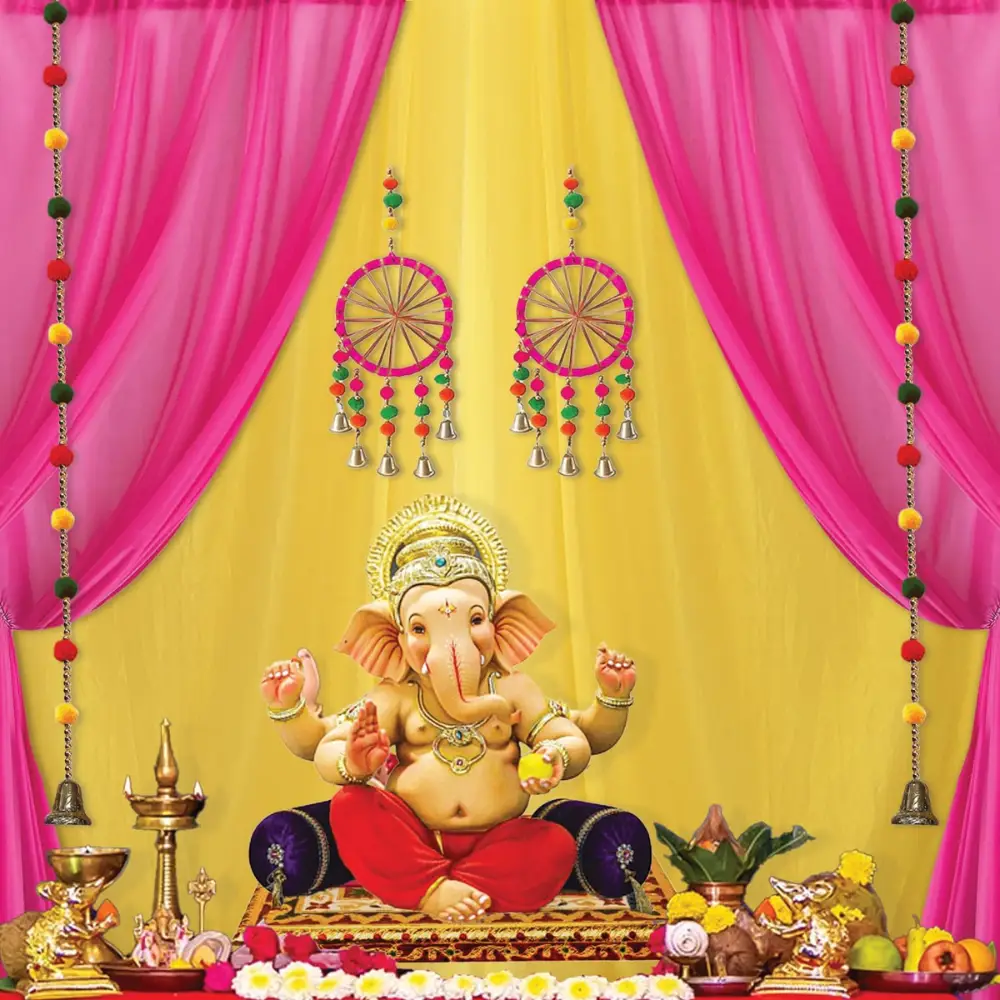 Ganpati Decoration Ideas: Mandap Decoration with Fabric