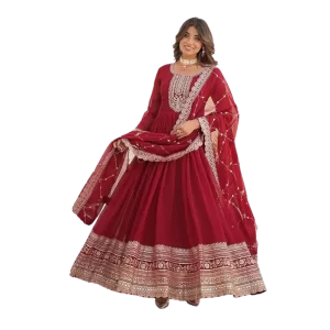 Karwa Chauth Dresses: Fashion Basket Georgette Anarkali Suit