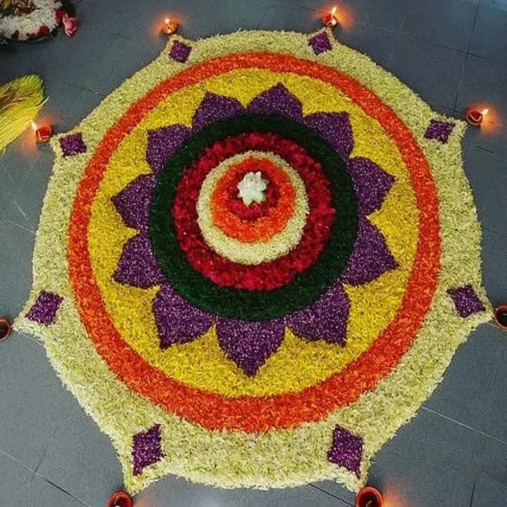 Dussehra Rangoli: Traditional Floral Dussehra Rangoli