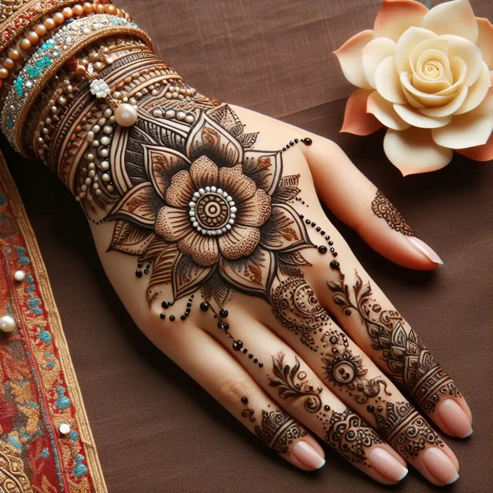 Simple Mehndi Design: Back Hand Mehndi Design