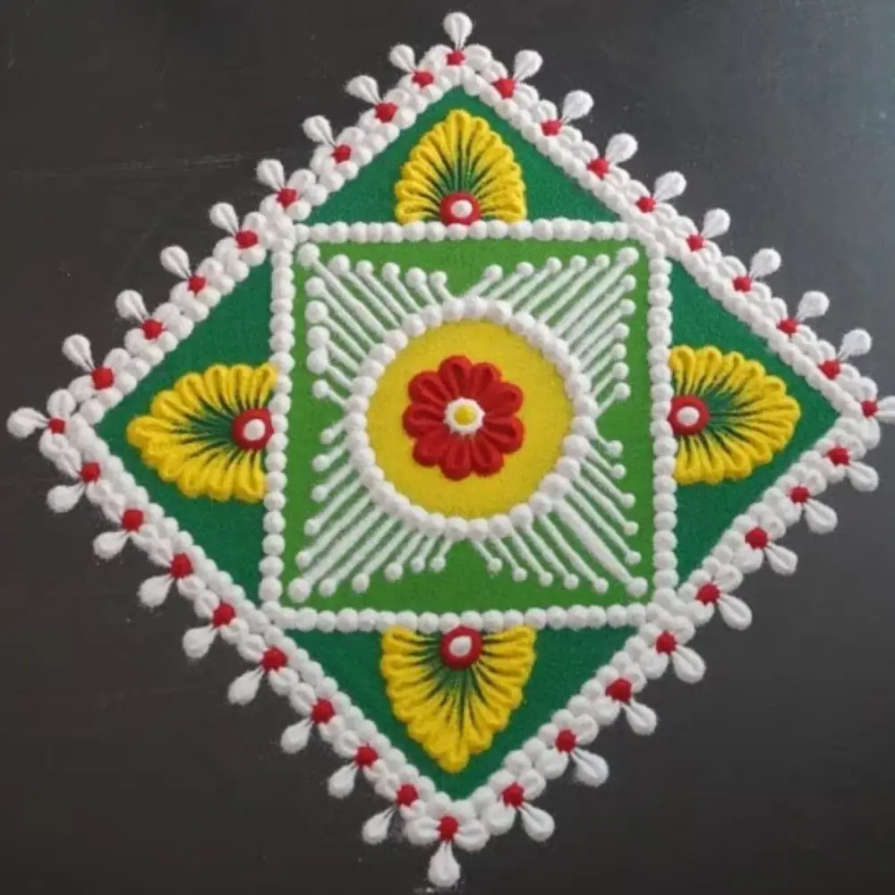 Dussehra Rangoli: Geometric Dussehra Rangoli Designs