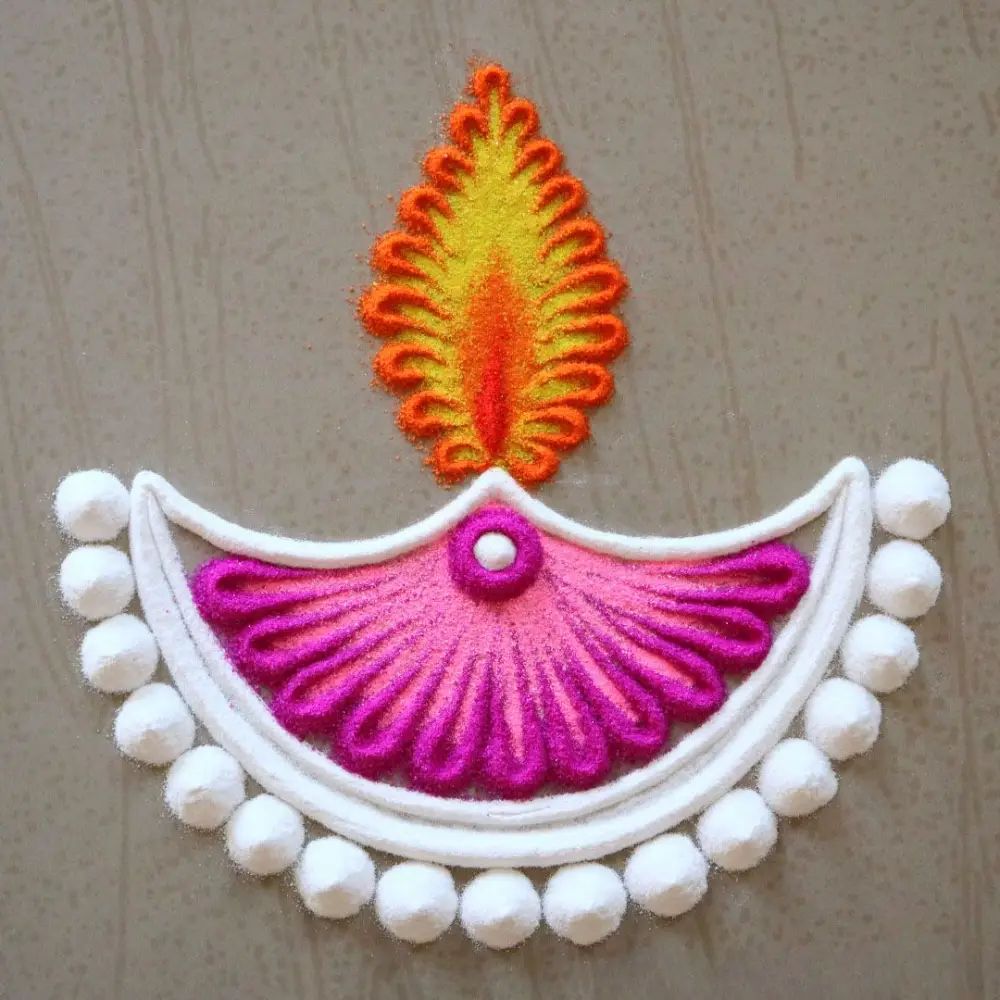 Rangoli Design for Diwali: Diya Rangoli