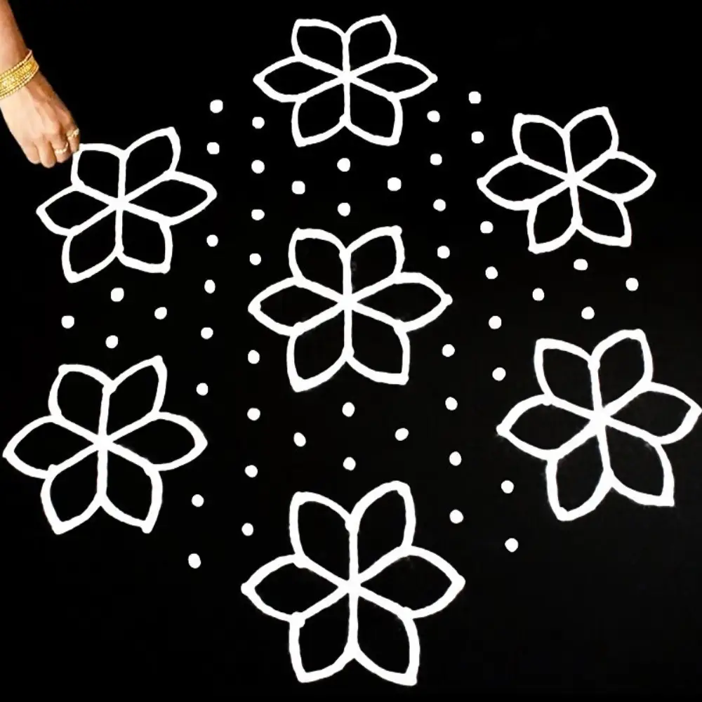 Rangoli Design for Diwali: Dotted rangoli