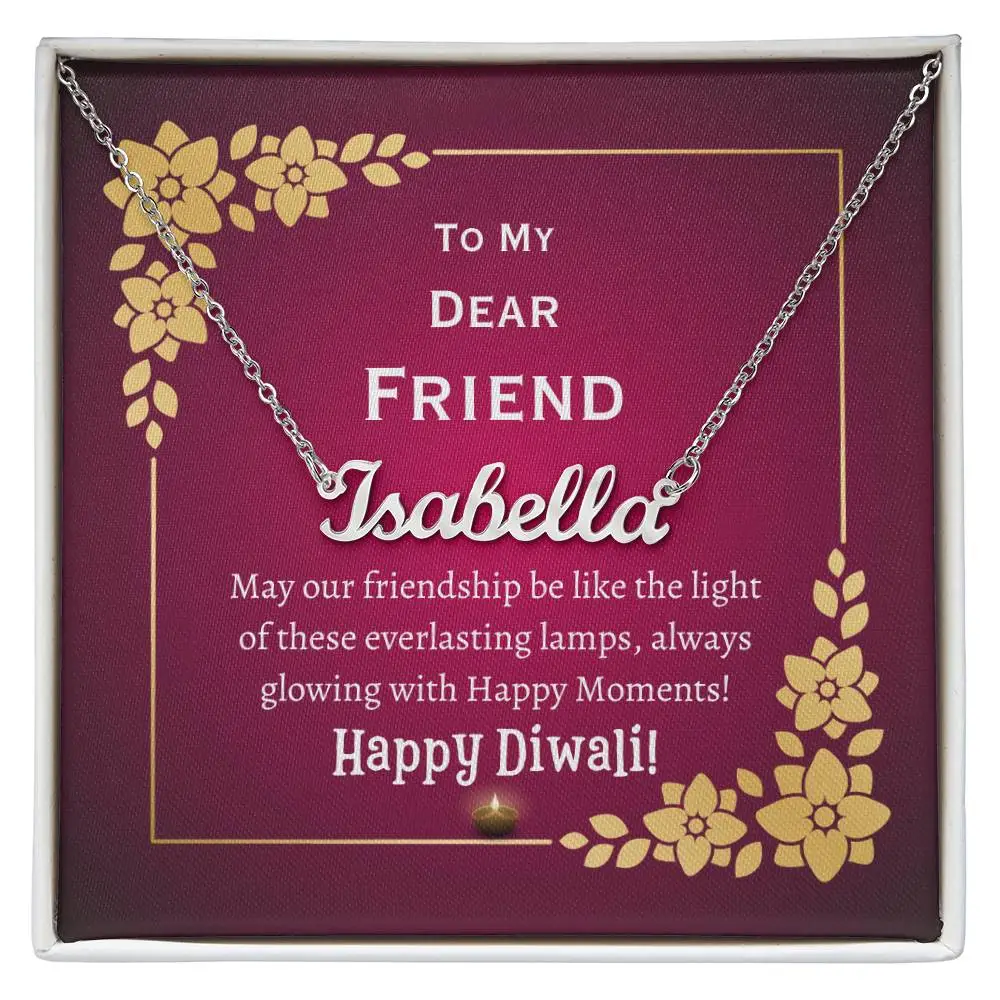 Diwali Gift for Friend: Personalised Name Necklace