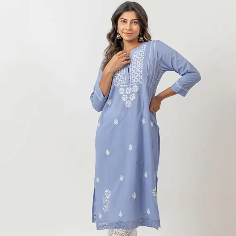 Chikankari Kurti: Cotton Chikankari 