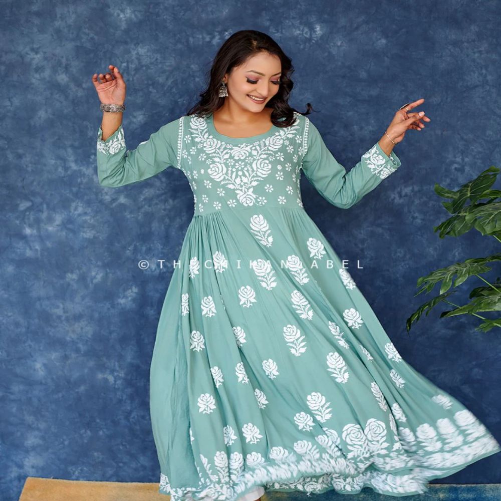 Chikankari Kurta Set: Anarkali 