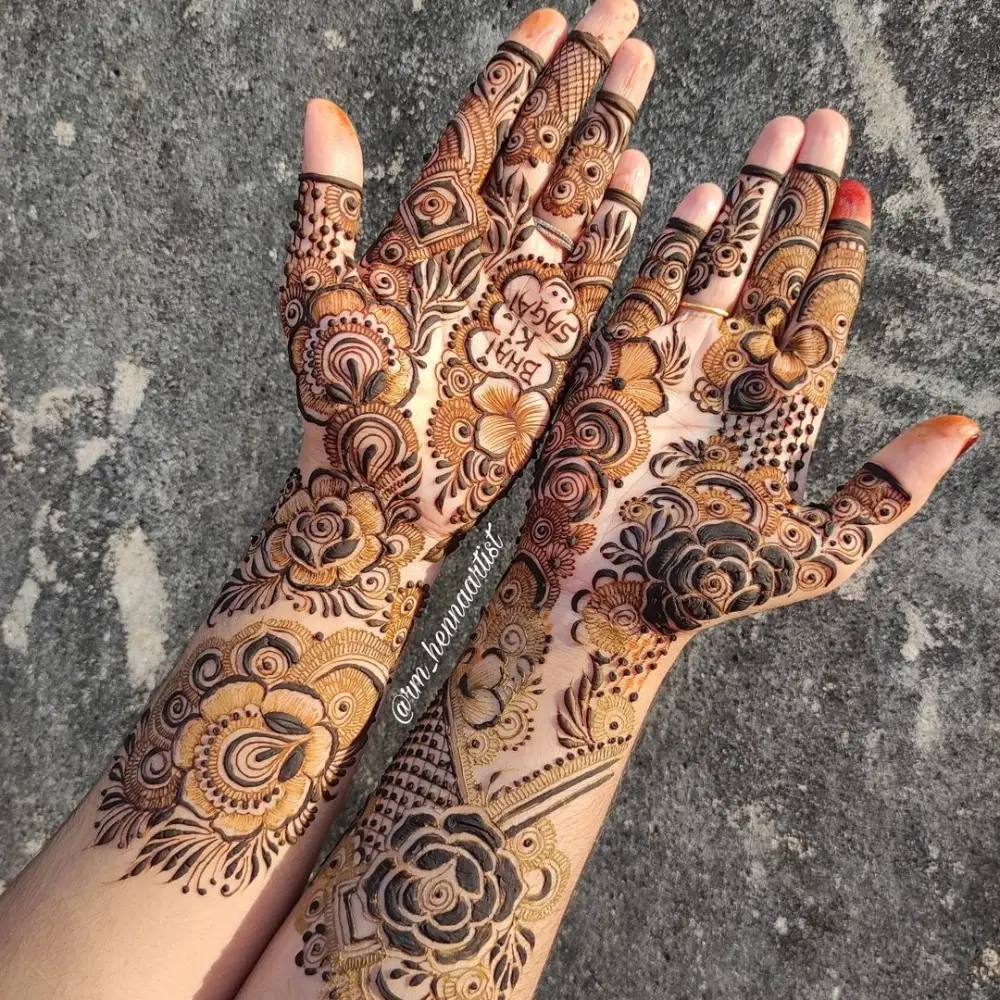 Full Hand Mehndi Design: Arabic Floral Trails