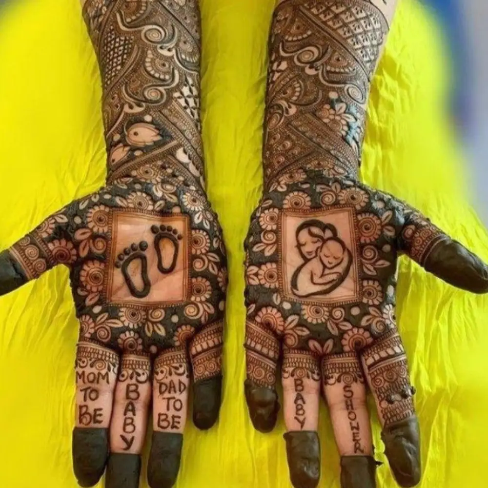 Full Hand Mehndi Design: Baby Showers