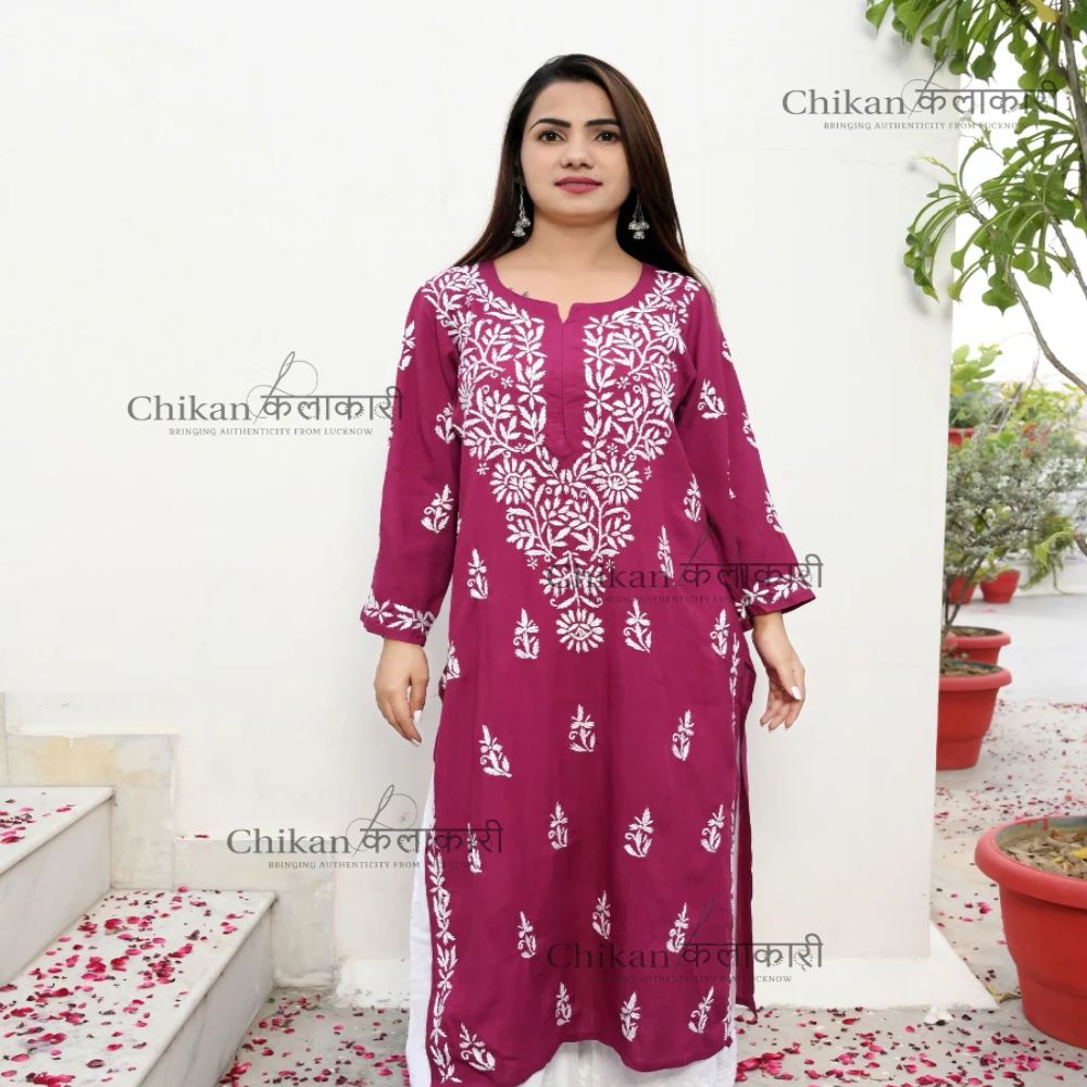 Georgette Chikankari Kurti: Intricate Embroidery Patterns