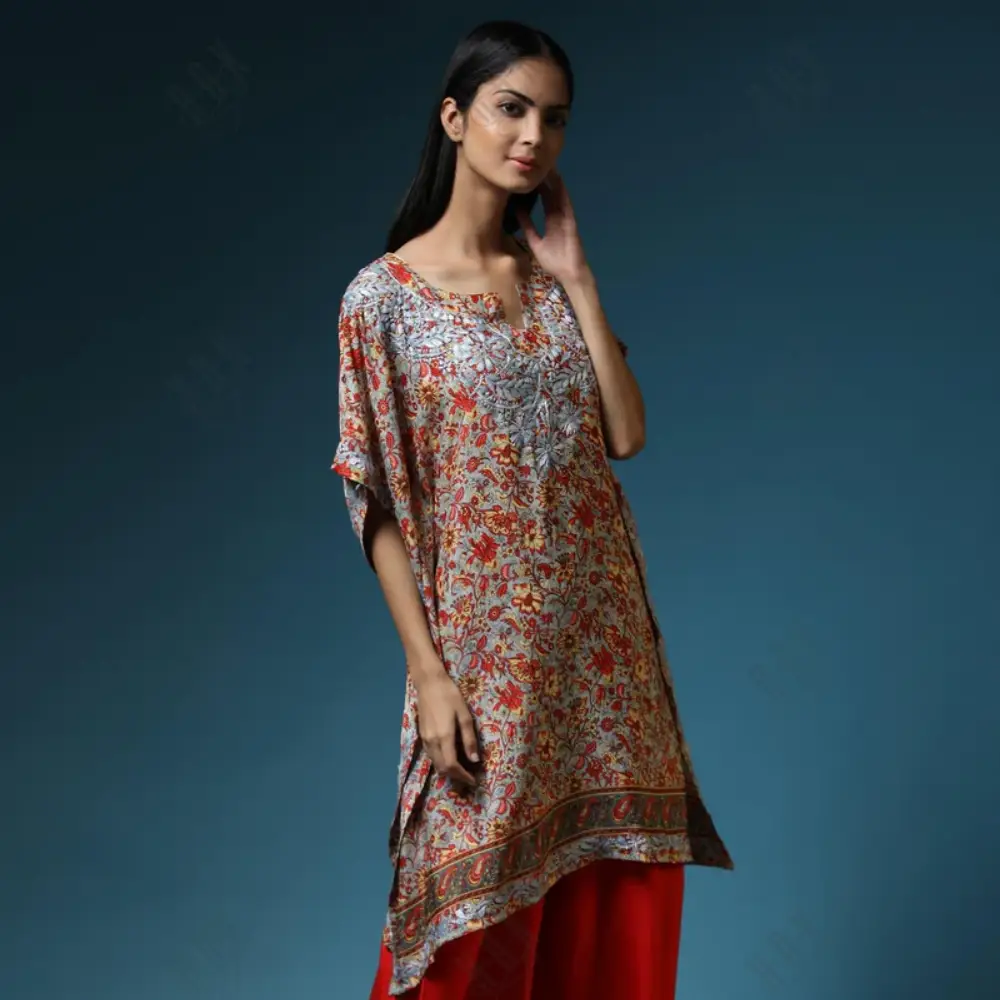 Chikankari Kurti: Kaftan Style Chikankari Kurti