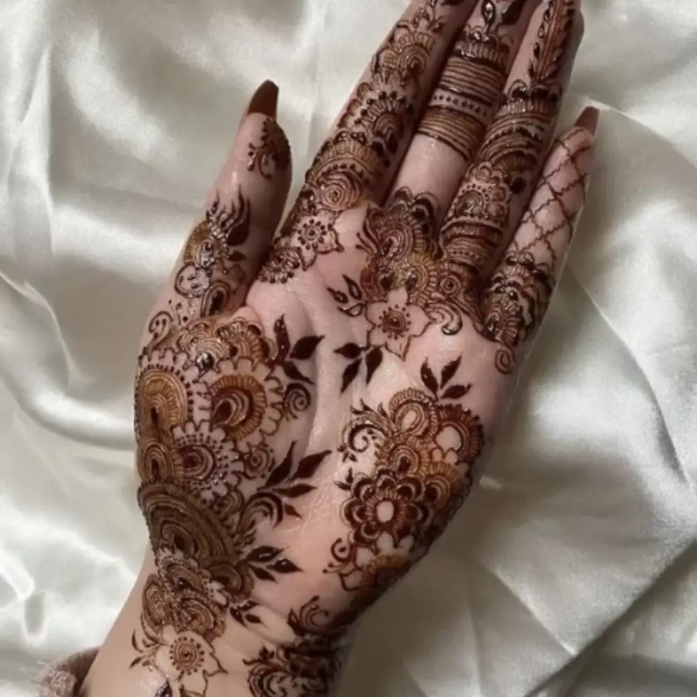 Full Hand Mehndi Design: Leafy Vines