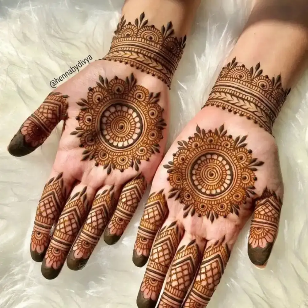 Full Hand Mehndi Design: Mandala-Inspired Art