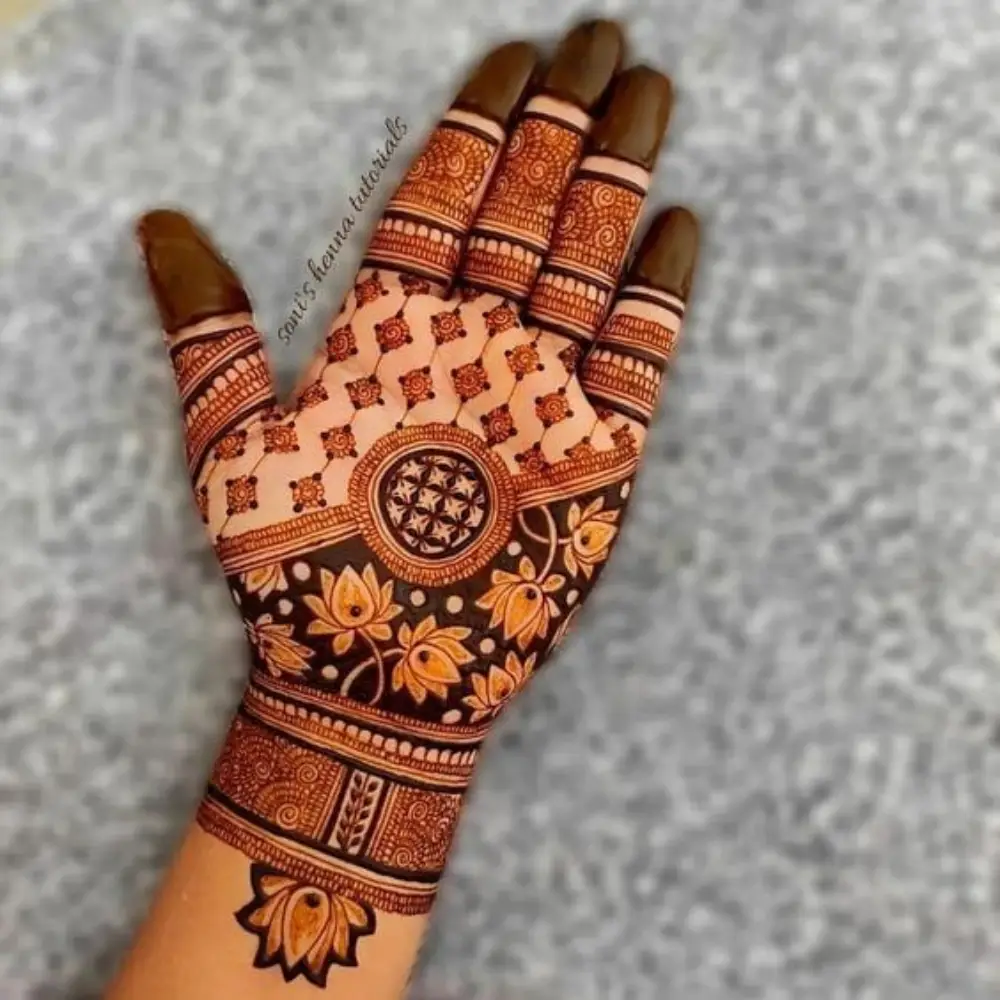 Full Hand Mehndi Design: Minimalistic Full-Hand Design